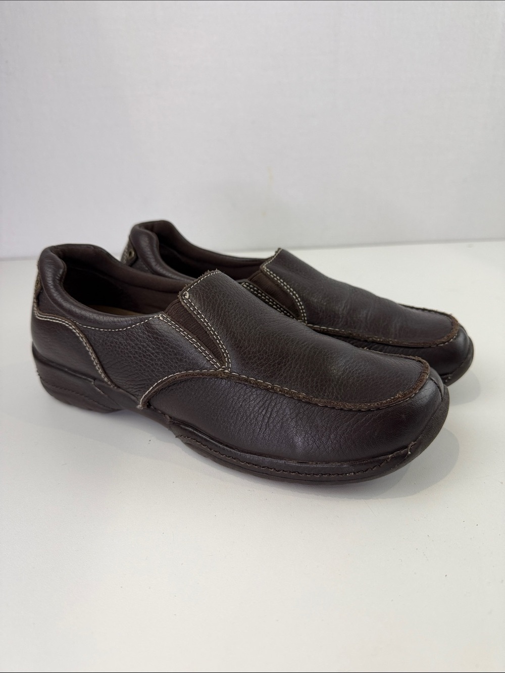 Comfort Slip-On Loafers in Dark Brown Leather for Women